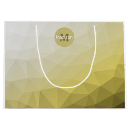 灰色の黄色のメッシュグラデーションパターカッコいいンモノグラム ラージペーパーバッグ