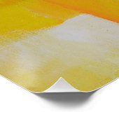 灰色の黄色のモダン白抽象芸術絵画 ポスター (コーナー)