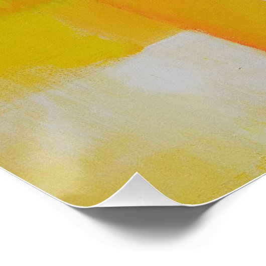 灰色の黄色のモダン白抽象芸術絵画 ポスター (コーナー)