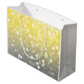 灰色の黄色の光の輝く《写真》ぼけ味抽象芸術モノグラム ラージペーパーバッグ (裏面アングル)