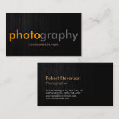 灰色の黄色の木のフォトグラファーのアーティスト名刺 名刺 (正面/裏面)