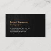 灰色の黄色の木のフォトグラファーのアーティスト名刺 名刺 (裏面)