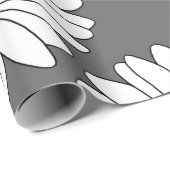 灰色の黄色の白いデイジーパターン ラッピングペーパー (ロールコーナー)