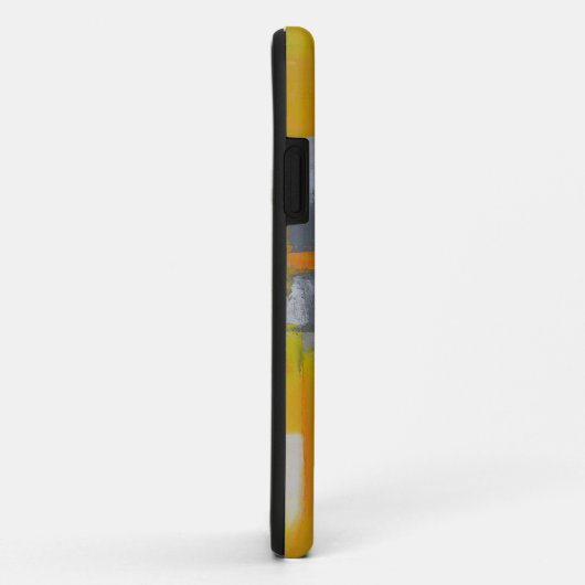 灰色の黄色の白い抽象芸術アト絵画ール Case-Mate iPhoneケース (裏面/右)