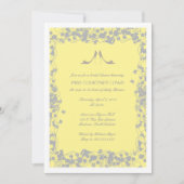 灰色の黄色はブライダルシャワーの招待状をかかとで蹴ります 招待状 (正面)