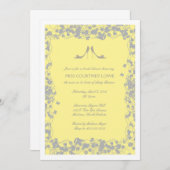 灰色の黄色はブライダルシャワーの招待状をかかとで蹴ります 招待状 (正面/裏面)