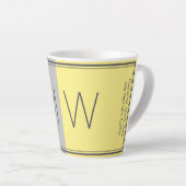 灰色の黄色 |モダン | |やる気を起こさせる | |モノグラム カフェラテマグ (右アングル)
