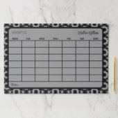 灰色の黒いカスタム月のカレンダー ペーパーパッド (インサイチュ)