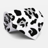 灰色の黒いヒョウのアニマルプリントパターン ネクタイ (ロール)
