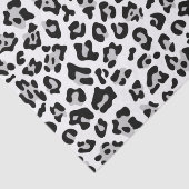 灰色の黒いヒョウのアニマルプリントパターン 薄葉紙 (詳細)