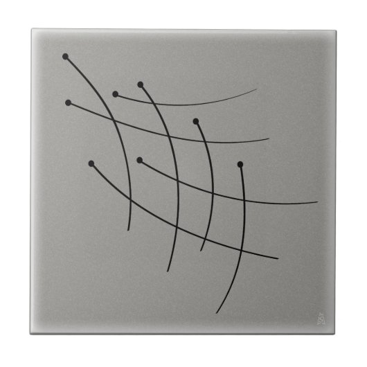灰色の黒いホタルの道 タイル (正面)