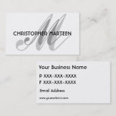 灰色の黒いモノグラムの名刺 名刺 (正面/裏面)