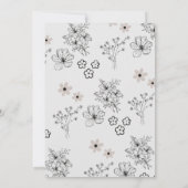 灰色の黒いレトロの花模様の座席表 招待状 (裏面)