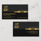 灰色の黒いレトロ列金ゴールドライン、バトラーサービス 名刺 (正面/裏面)