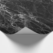 灰色の黒い大理石の石 ラッピングペーパー (角)