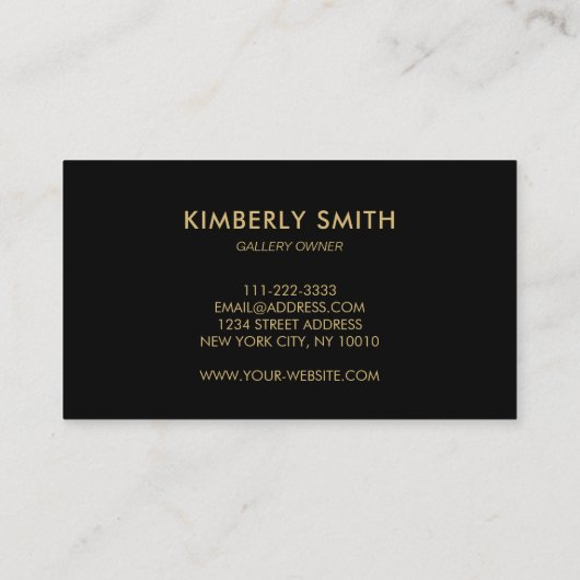 灰色の黒い大理石の金ゴールドフレームプロフェッショナル 名刺 (裏面)
