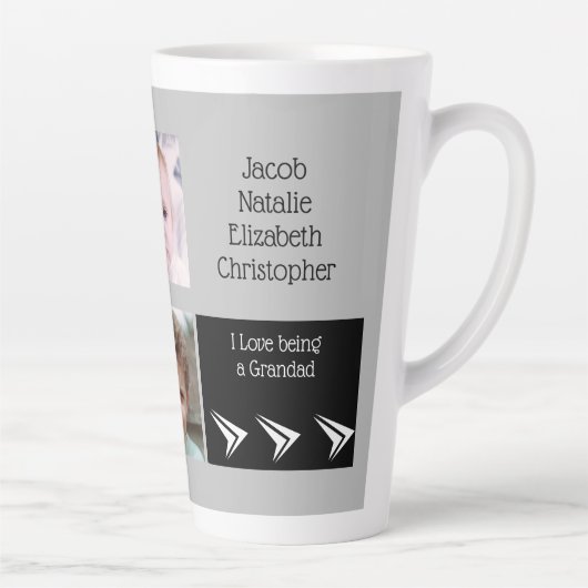 灰色の黒い愛は写真と祖父である カフェラテマグ (右)