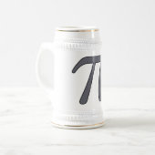 灰色の黒い灰色の黄橙色Pi 3.14の記号の数学 ビールジョッキ (正面左)