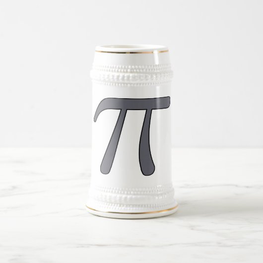 灰色の黒い灰色の黄橙色Pi 3.14の記号の数学 ビールジョッキ (中央)