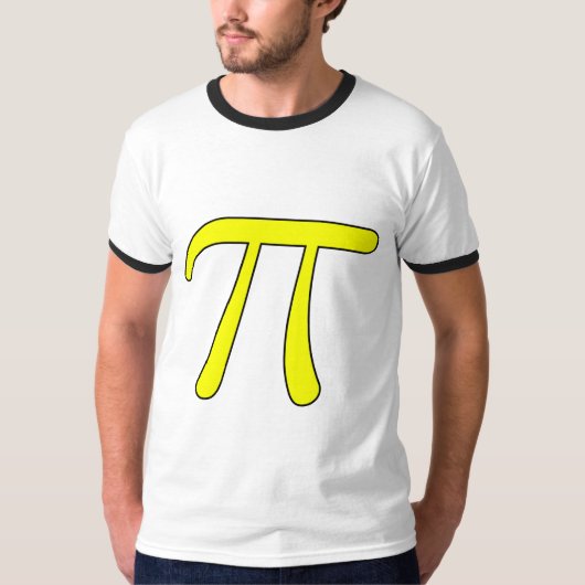 灰色の黒い灰色の黄橙色Pi 3.14の記号の数学 Tシャツ (正面)
