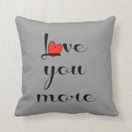、灰色の黒いwの赤いハートもっと愛して下さい クッション