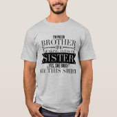 灰色の黒くカジュアルで素晴らしい兄弟の姉妹のヴィンテージ Tシャツ (正面)