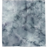 灰色の黒と白の大理石パターン シャワーカーテン (正面)