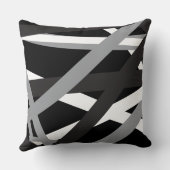 灰色の黒のストライプのデザインのレトロの装飾用クッション クッション (裏面)