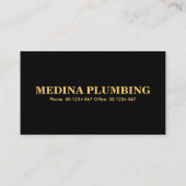 灰色の黒のレイヤ金ゴールド水栓給排水 名刺 (裏面)