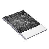 灰色の黒板の化学科学の落書き ノートブック (右側)