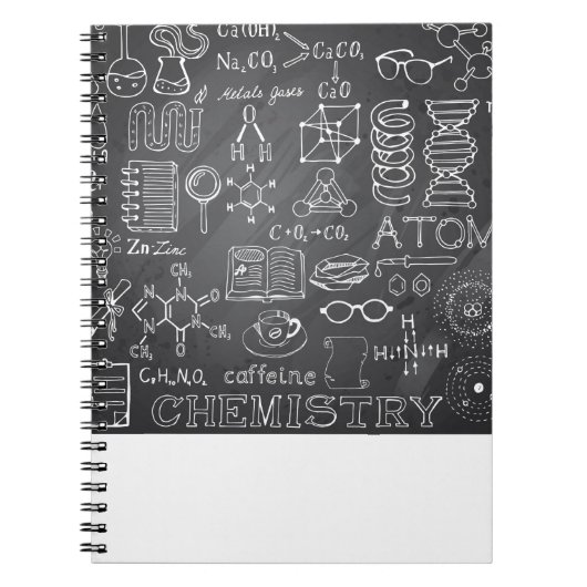 灰色の黒板の化学科学の落書き ノートブック (正面)