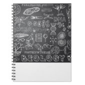 灰色の黒板の生物学科学の落書き ノートブック (正面)