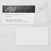 灰色の黒板パターンモノグラム名刺 名刺 (正面/裏面)