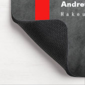 灰色の黒板パターン赤 マウスパッド (コーナー)