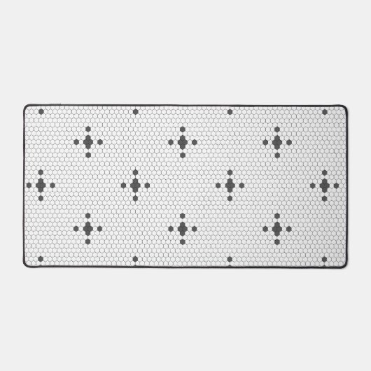 灰色の4つ星ペニーフェイクタイル六角タイル デスクマット (正面)