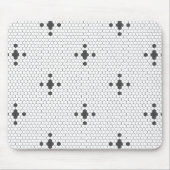 灰色の4つ星ペニーフェイクタイル六角タイル マウスパッド (正面)