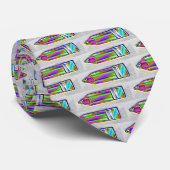 灰色の"ステンドグラス"の鉛筆のタイ ネクタイ (ロール)