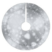 灰色の《写真》ぼけ味バブルライトグラマー陽気なクリスマス ブラッシュドポリエステルツリースカート (正面)