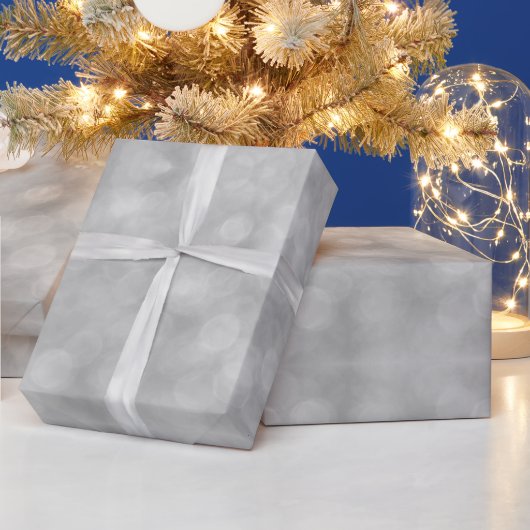灰色の《写真》ぼけ味白熱［赤熱］光を放つのクリスマスライト抽象芸術 ラッピングペーパー (クリスマス)