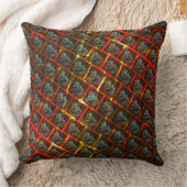 灰色の「枠付き目」、グレーズ、正方形または赤い格子 クッション (ブランケット)