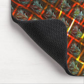 灰色の「枠付き目」、グレーズ、正方形または赤い格子 マウスパッド (コーナー)