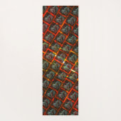 灰色の「枠付き目」、グレーズ、正方形または赤い格子 ヨガマット (裏面)