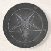 灰色のBaphometの飲み物のコースターか儀式は部分を変えます コースター (正面)