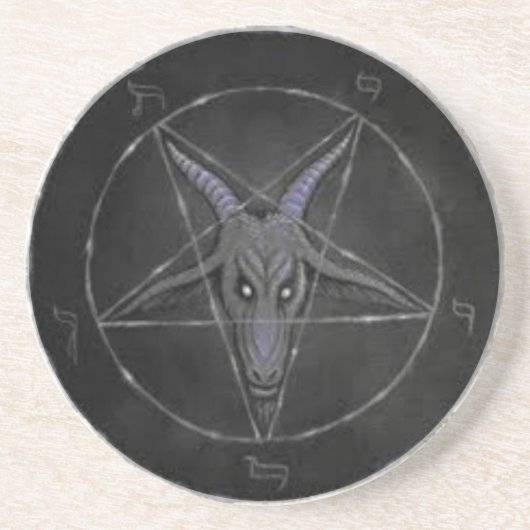 灰色のBaphometの飲み物のコースターか儀式は部分を変えます コースター (正面)