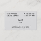 灰色のCamaroの名刺 名刺 (裏面)