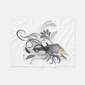 灰色のCockatiel毛布 フリースブランケット (正面(横))