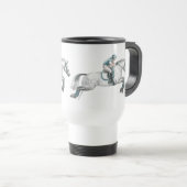 灰色のEventingの馬の跳躍をまだらにして下さい トラベルマグ (正面右)