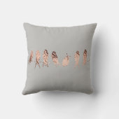 灰色のFauxCopperデザインと鳥のワイヤ |枕 クッション (裏面)