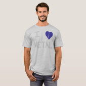 灰色のIハートの金属の白 Tシャツ (正面フル)