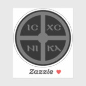 灰色のICXC NIKAクロス - イエス・キリストのシンボル シール (シート)